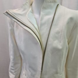 Manteau en Cuir Blanc par un Créateur Original